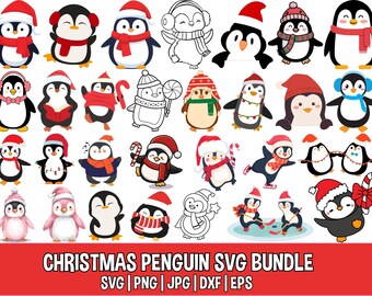 Pinguin Weihnachten SVG | Weihnachten SVG | Niedliche Weihnachts Clipart | Pinguin Weihnachten | Weihnachtsschnitt Dateien | Cricut