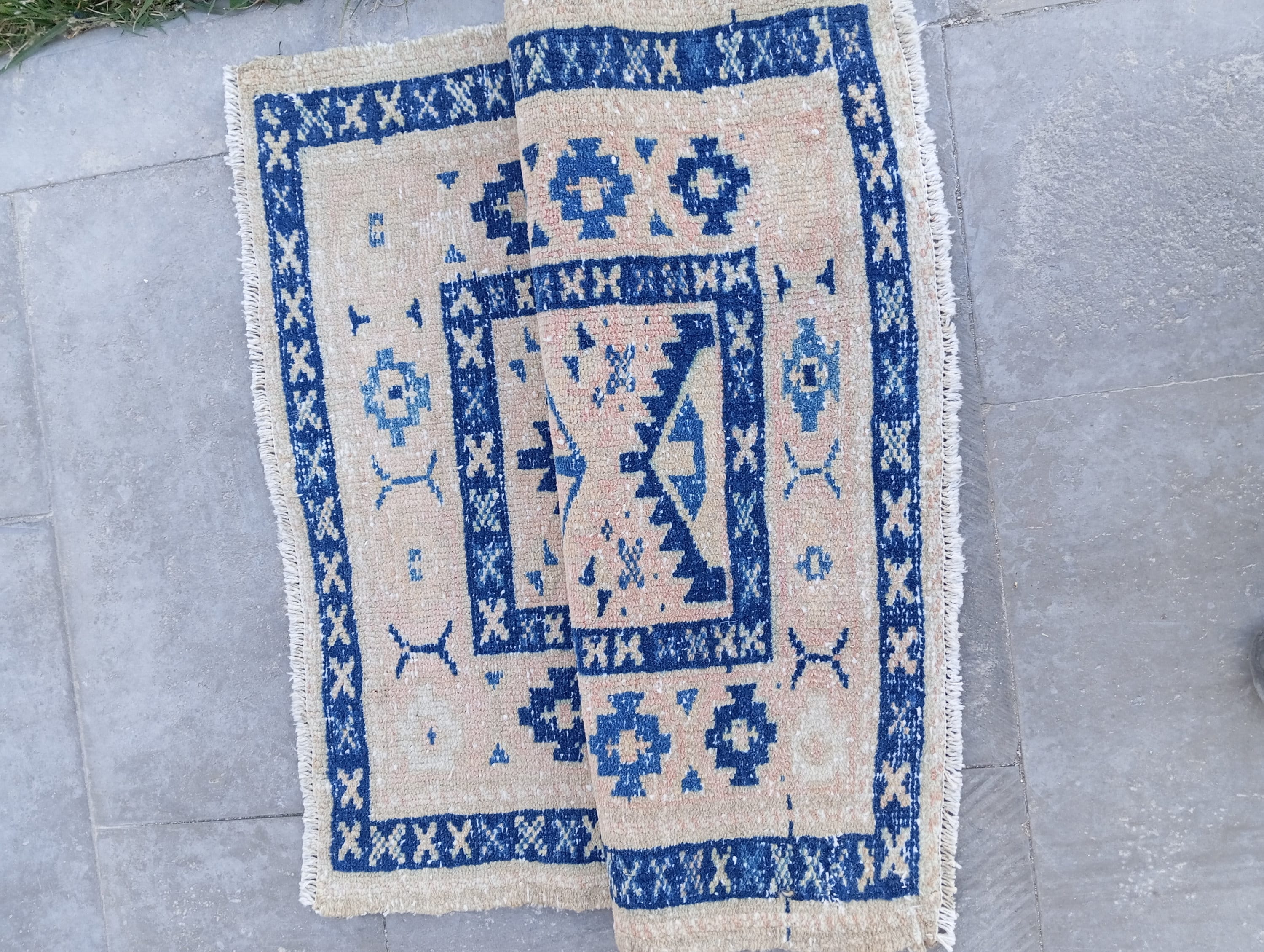 Square Rug Small, Vintage Rug 3x3, Bath Mat Rug 3x3, Turkish 3x3 Oushak ...