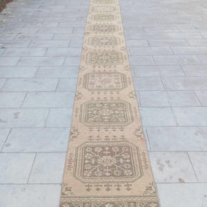 Vintage Turkish Runner Rug: 2.2x20.5 ft, Corridor Entryway Rug