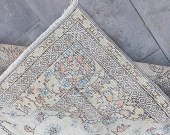 Vintage Turkish Rug, 7x9 Rug, Oushak Rug, 6.10x9.5 ft, Neutral Anatolian Rug, Tax Free USA