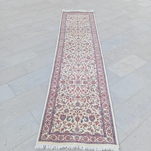 Handmade Herki Kilim Runner Rug: 2.8x10.9 ft Turkish Vintage Wool