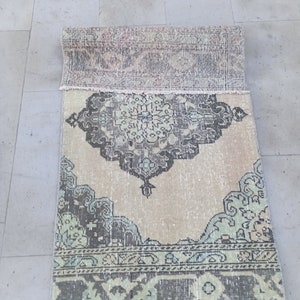 TURKISH VINTAGE RUG, 2x4 small runner,2x4 rug,Oushak Handmade Wool rug,Turkish Rug,Vintage Wool Rug,Unique Rug,passenger rug, 2.4x4.5 feet