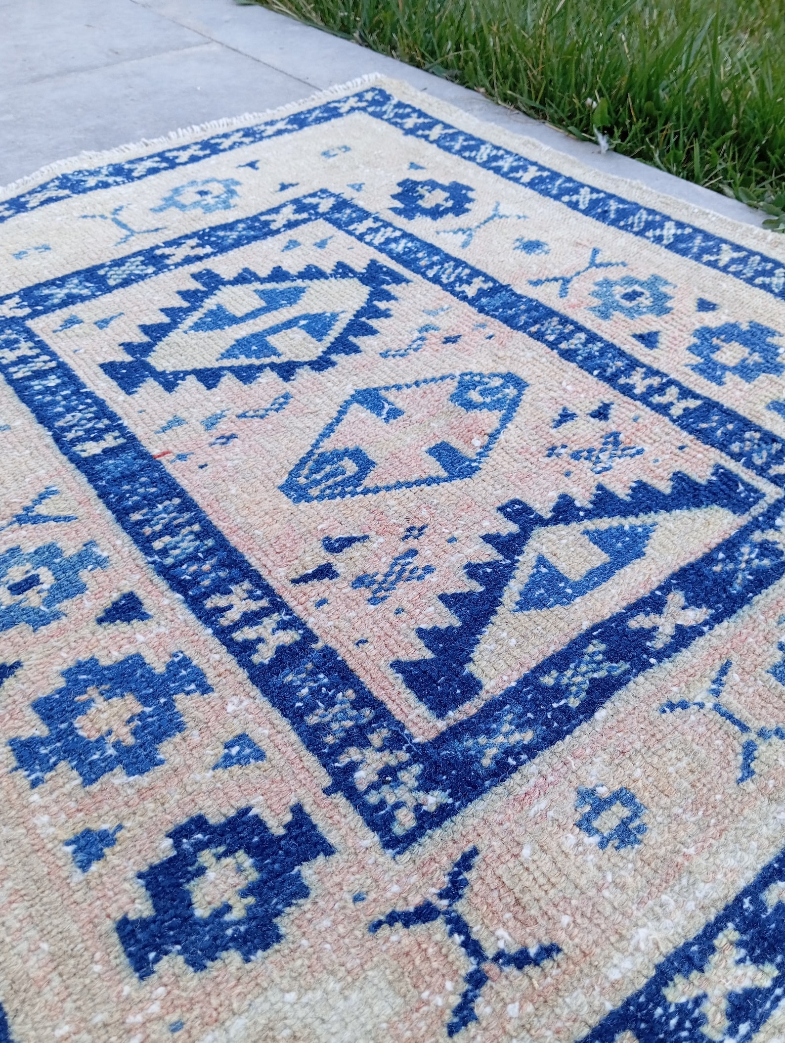 Square Rug Small, Vintage Rug 3x3, Bath Mat Rug 3x3, Turkish 3x3 Oushak ...