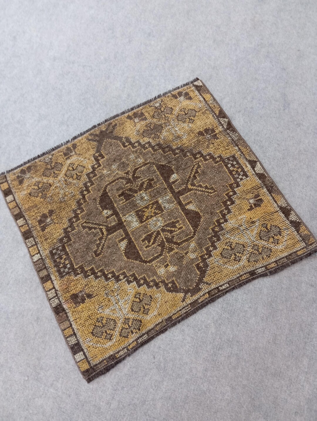 3x3 Vintage Rug, 3x4 Entryway Rug, Home Decor Rug, Anatolian Rug, Wool ...