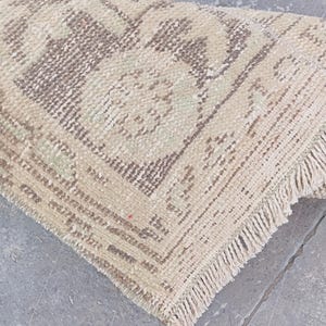 Tappeto passatoia turco vintage, tappeto neutro per corridoio, 1,10 x 18 piedi