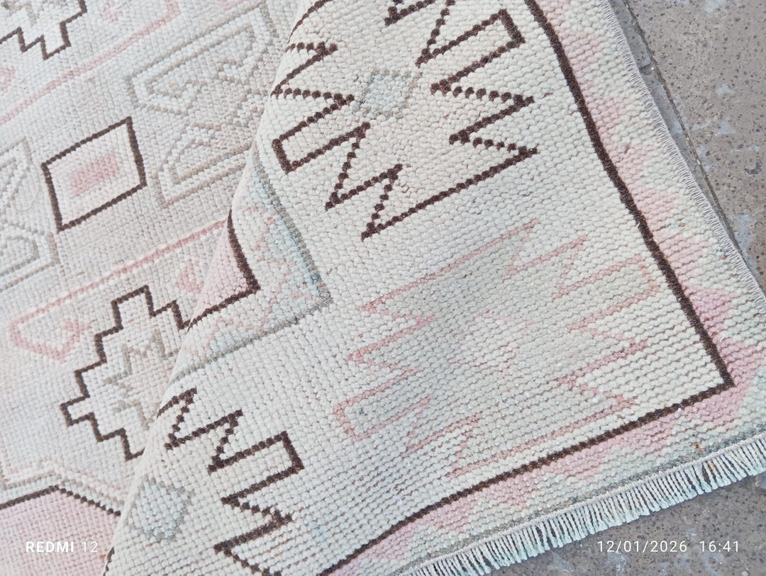 3x5 Vintage Neutral Turkish Rug, Hand-knotted Wool Rug, 3x5 Small ...