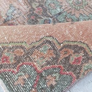 4x4 Square Rug, Neutral Oushak Rug, 3x3 Small Persian Rug, Turkish Bathroom Rug, Vintage Doormat, Welcome Mat Boho, Wool Rug, 3.5x3.8 ft