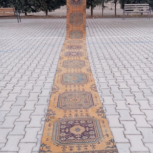 2x22 long runner Rug, 2x20 Vintage Turkish runner, corridor Rug, stair Rug, wool runner Rug, home decor Rug, 2.3x22.3 feet Heriz runner Rugs