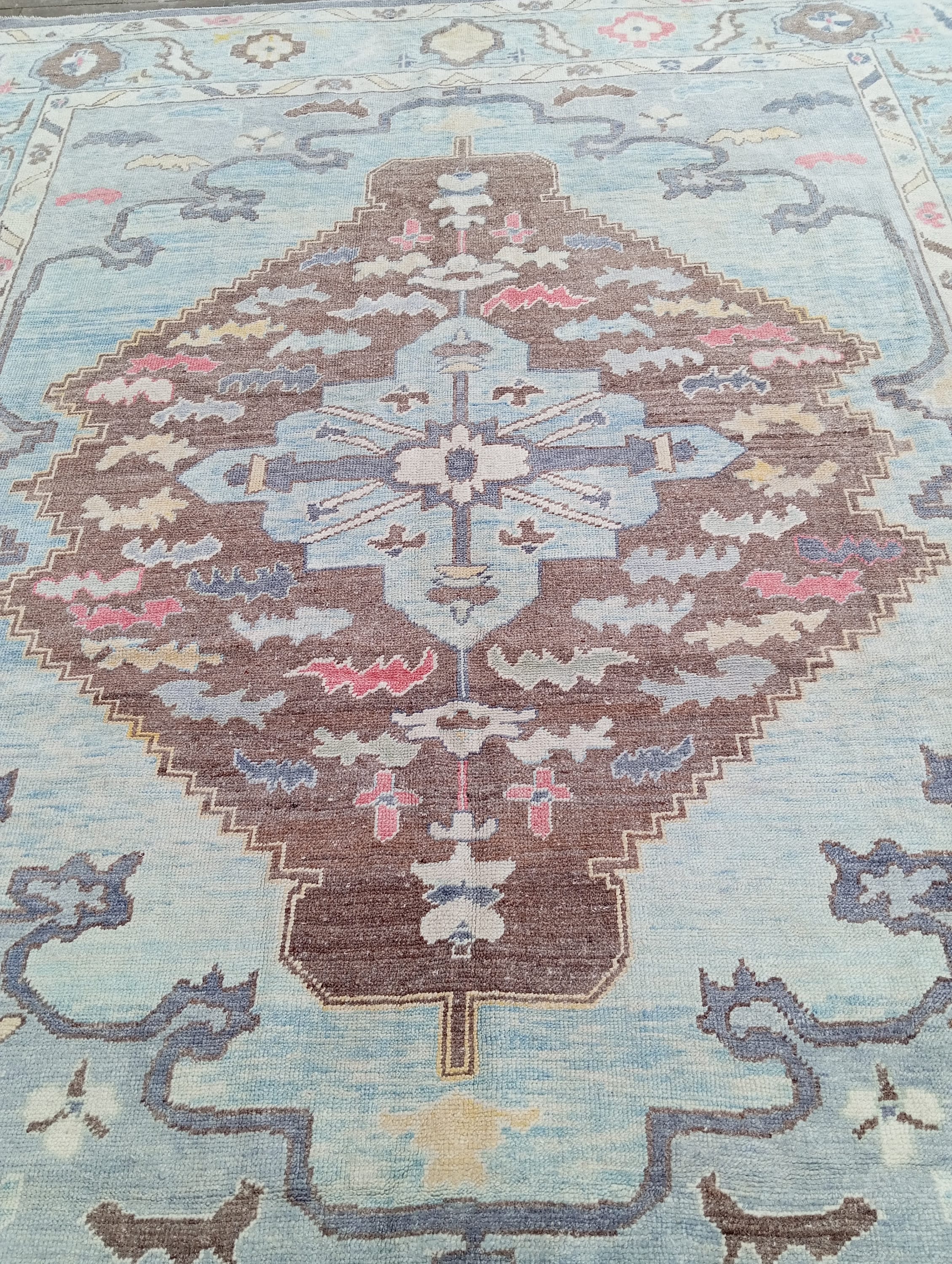 9x12 Vintageturkish Rug: Handmade Brown Gray Floral Oriental Rug