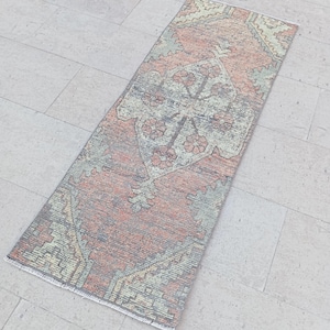 2x5 Runner Rug,2x5 Rug,2x5 TURKISH VINTAGE RUG,Oushak Handmade Wool Rug,2x5,Turkish Rug,Vintage Wool Rug,Unique Rug,runner, 1.9x4.9 feet