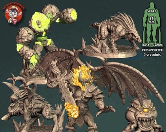 DnD Warcraft Demon miniatures Bundle Dungeon quest set Dungeons and Dragons mini  for Heroquest Sculptooner World of warcraft inspired minis