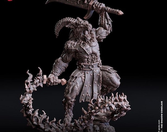 Goat lord Heretic Sorcerer Character miniature Knight of the bell DND models Trench Crusade compatible TTRPG Trench Heretic legion