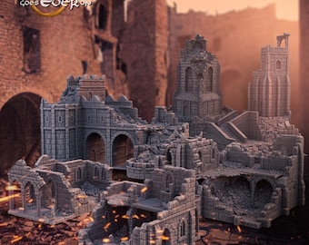DnD City ruins Bundle Scatter set Dungeons and Dragons terrain set for Heroquest miniatures Table top role playing game scatter terrain