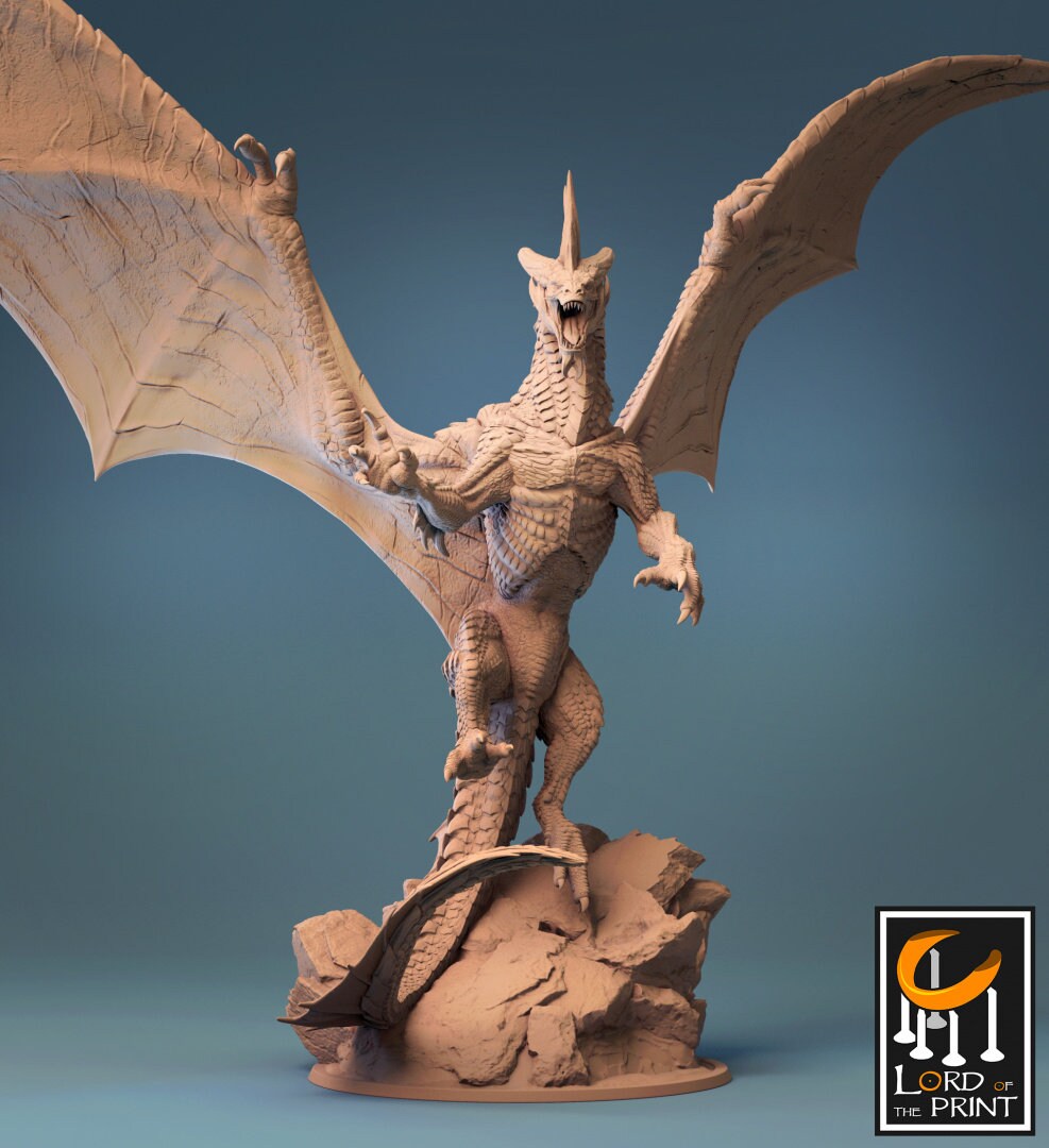 DnD Silver Dragon miniature dnd Huge enemy mini for Dungeons and Dragons mini Lord of the print miniature Heroquest Frost dragon mini