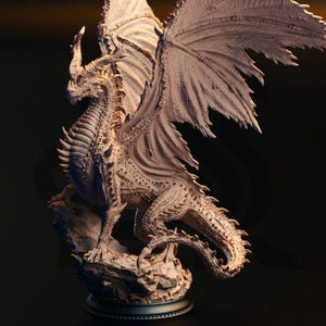 DnD black Dragon mini Large boss miniature dnd enemy mini for Dungeons and Dragons mini miniature for Heroquest dragon mini