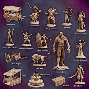 DnD Vox Machina Full set set Campaign miniatures Bundle Dungeon quest set Dungeons and Dragons mini  for Heroquest Starter pack beginner RPG