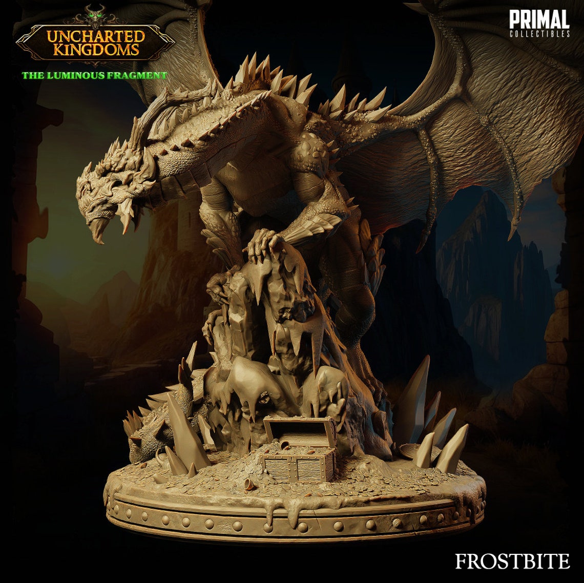 Dnd Ice Dragon Mini Large Frost Boss Miniature Dnd Enemy Mini for ...