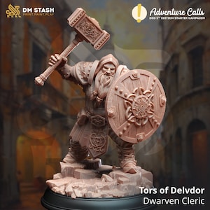 DnD miniature Dwarevn Cleric paladin dnd mini Dungeons and Dragons mini Primal collections Miniatures for Heroquest, dnd minis 3d printed