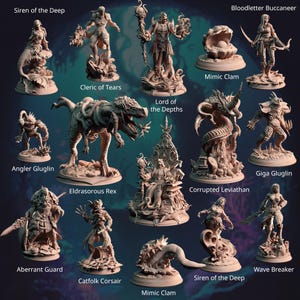 DnD Depths siren set miniatyrer dnd set Dungeons and Dragons minisamlingar för Heroquest rollspel tärningsspel bunt DM-present