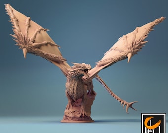 DnD Dragon mini Large boss miniature dnd enemy mini for Dungeons and Dragons mini Lord of the print miniature for Heroquest Red dragon mini