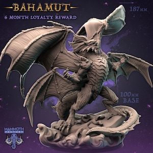 DnD Bahamat Miniature Giant Creature Dungeons and Dragons mini huge dragon mini Mammoth miniature dnd mini gaming  Heroquest Miniatures 3D