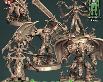 DnD Warcraft Demon miniatures Bundle Dungeon quest set Dungeons and Dragons mini  for Heroquest Sculptooner World of warcraft inspired minis