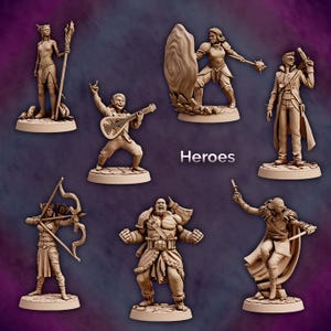 DnD Vox Machina Hero set Campaign miniatures Bundle Dungeon quest set Dungeons and Dragons mini  for Heroquest Starter pack beginner RPG