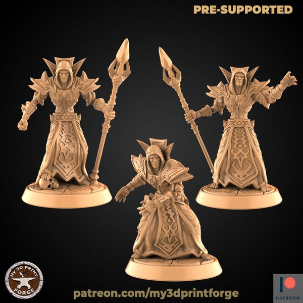 DnD Undead Mage warlock miniature Dnd world of warcraft minis Dungeons and Dragons mini 3d printed miniature Heroquest wow inspired minis