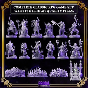 DnD Campaign miniatures Bundle Dark Wizards set Dungeons and Dragons mini Primal collections for Heroquest Starter pack and expansions