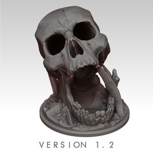 DnD Skull Dice Tower Dungeons and Dragons Gift for him DnD Skull head Dice Gift for table top gaming dungeons and dragons miniature Fantasy