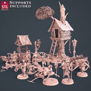 DnD Townsfolk miniatures Bundle mini for Dungeons and Dragons mini Npc townsfolk set miniature Heroquest pathfinder 3d printed fantasy pack