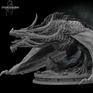 DnD Dragon mini Large boss miniature dnd enemy miniature for Dungeons and Dragons mini Stormborn miniature for Heroquest Blue dragon mini