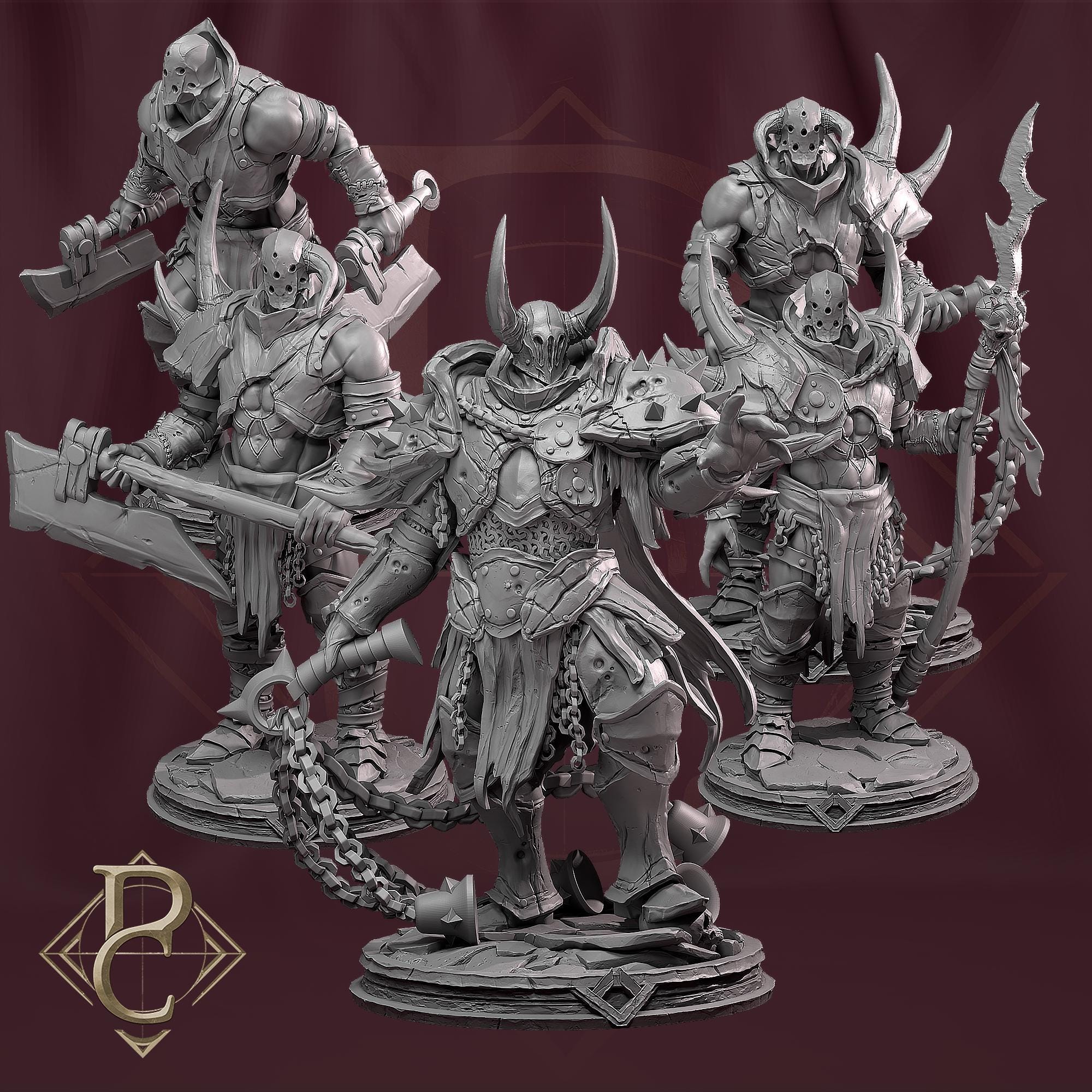 Hell Knight Set Miniature New Antioch Mini DND Models Trench