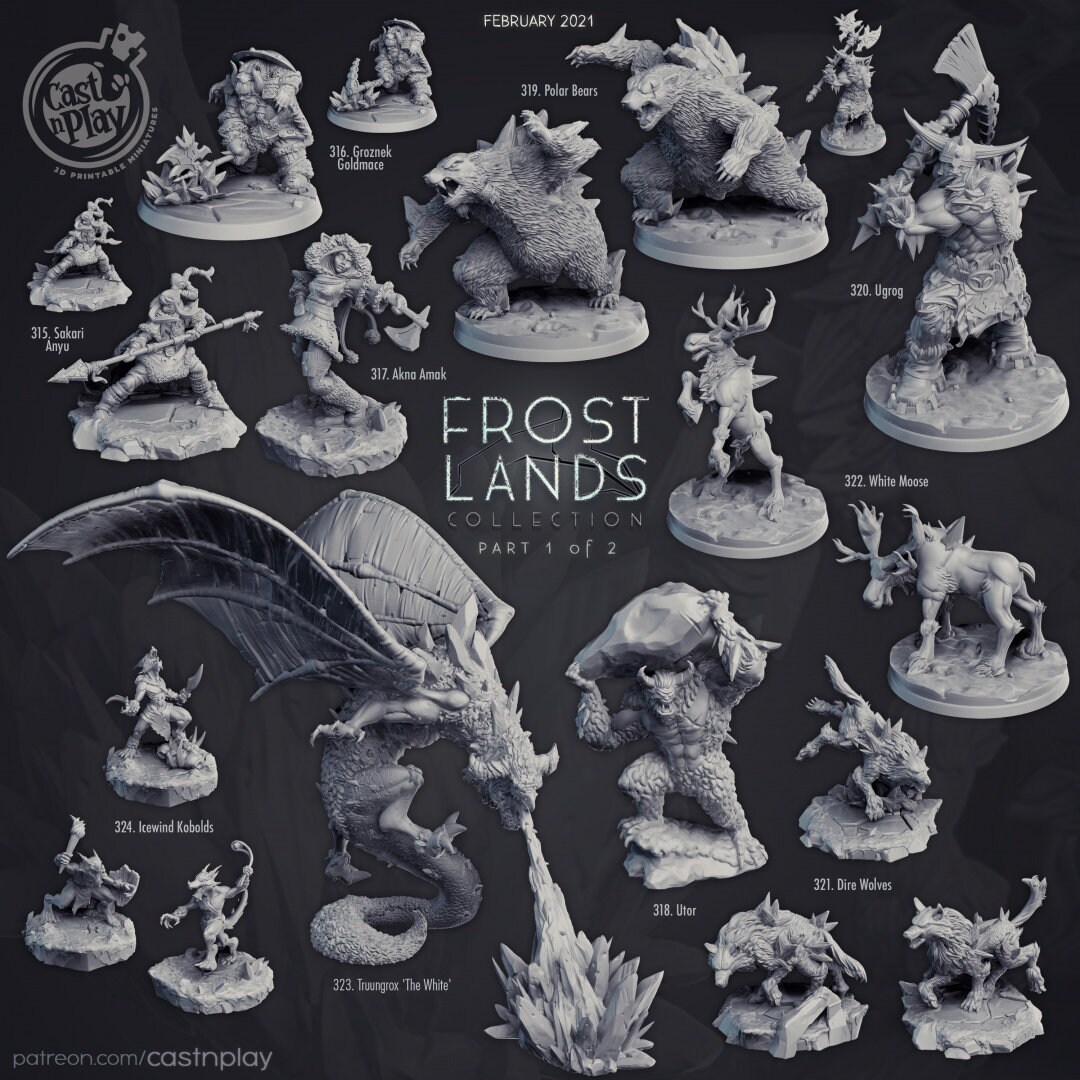 Dnd Frozen Enemy Miniatures Bundle Dungeon Quest Dungeons and Dragons ...