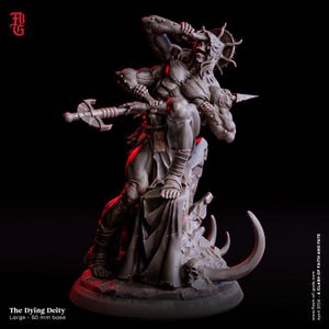 Dying god knight Character miniature New Antioch mini DND models Trench Crusade compatible TTRPG Trench Pilgrams Heretic legion sorcerer
