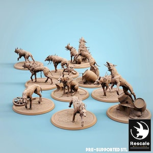 Trench Dog Mastiff hell hound miniature mini DND models Trench Crusade miniatures compatible TTRPG Trench Pilgrams Heretic legion demon