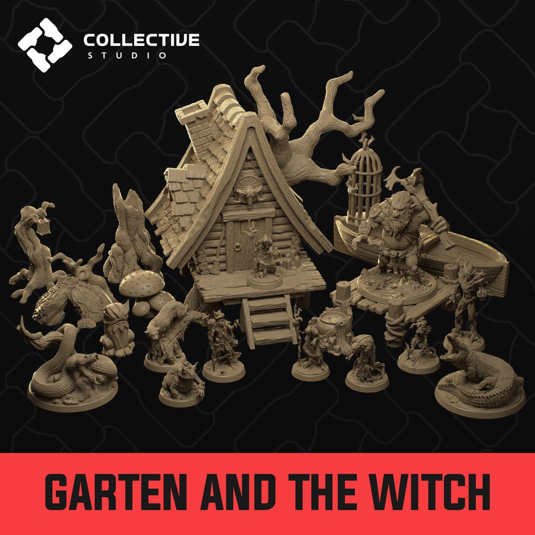 Dnd Mini Rake Dnd Garten and Witch Miniatures Bundle Mini Dungeons and Dragons Mini ...