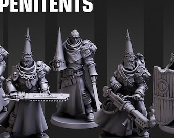 Trench Pilgrim Character miniature Knight of the bell DND models Trench Crusade compatible TTRPG Trench crusade proxy Heretic legion