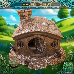 DnD Halfling house dice Tower Dungeons and Dragons Gift Baldur&#39;s gate Dice tower Gift for TTRPG gaming heroquest miniature Fantasy D&D