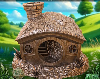DnD Halfling house dice Tower Dungeons and Dragons Gift Baldur's gate Dice tower Gift for TTRPG gaming heroquest miniature Fantasy D&D