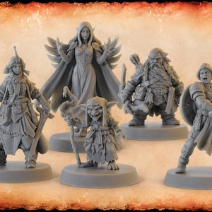 DnD Starter character set Classic Pathfinder Hero mini miniature Bundle Dungeons and Dragons mini set for  hero pack TTRPG Party