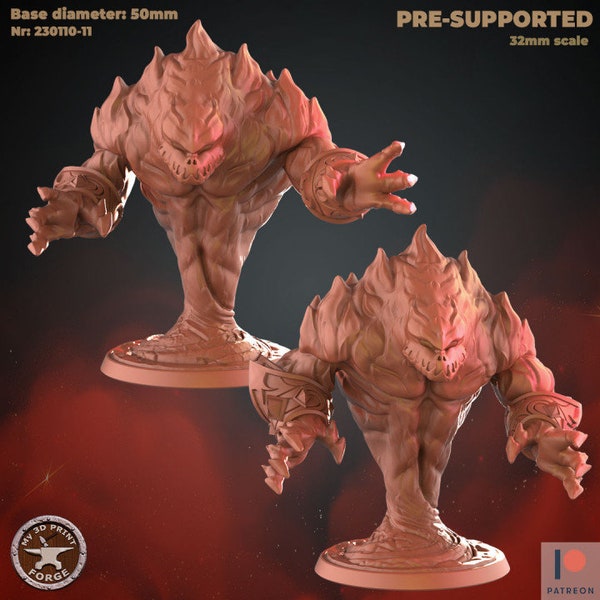 DnD Fire Elemental miniature bundle dungeons and dragons minis perfect for Heroquest dragonblade and DnD 3d printed Elementals pack