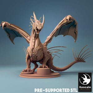 DnD Steel Dragon miniature dnd Huge enemy mini for Dungeons and Dragons mini Lord of the print miniature Heroquest Construct dragon mini
