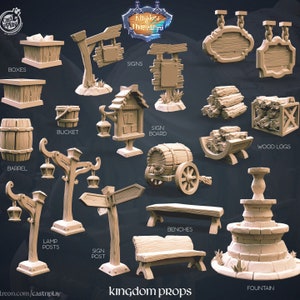 DnD town props Campaign miniatures Bundle townsfolk set Dungeons and Dragons mini Primal collections Heroquest Starter pack scatter terrain