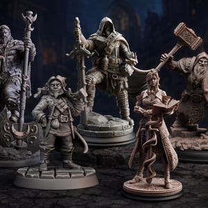 DnD Starter character set Lost Mines of Phandelver Hero mini miniature Bundle Dungeons and Dragons mini set for  hero pack TTRPG Party
