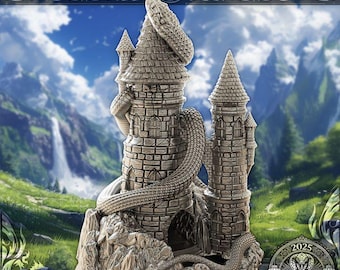 Dnd Snake dice Tower Dungeons and Dragons Gift DnD Baldur's gate Dice tower Gift for TTRPG gaming dungeons and dragons miniature Fantasy