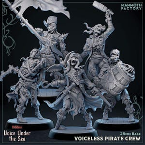 DnD Pirate miniature Bundle for Dungeon quest set Dungeons and Dragons mini set infested sailors for Heroquest hero pack TTRPG undead crew