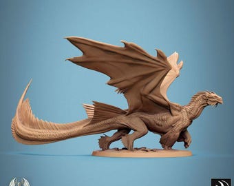 DnD Bronze Dragon mini Large frost boss miniature dnd enemy mini for Dungeons and Dragons mini  miniature for Heroquest dragon mini metallic