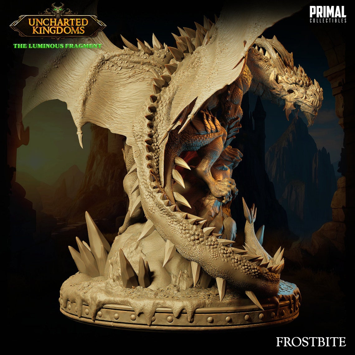Dnd Ice Dragon Mini Large Frost Boss Miniature Dnd Enemy Mini for ...
