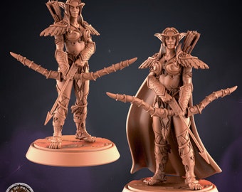 DnD Night elf miniature for Dnd world of warcraft minis Dungeons and Dragons mini 3d printed miniatures for Heroquest night elf hunter mini